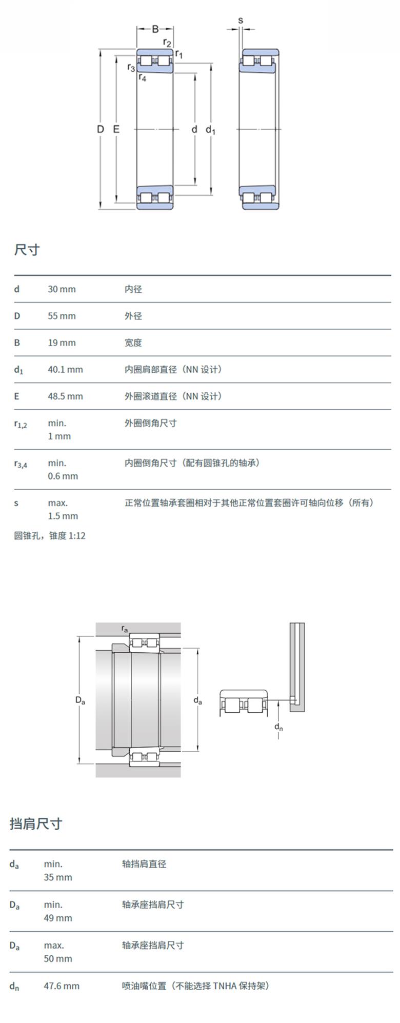 進(jìn)口軸承機(jī)床主軸使用的雙列圓柱滾子軸承NN3006KTN/SP(圖1)